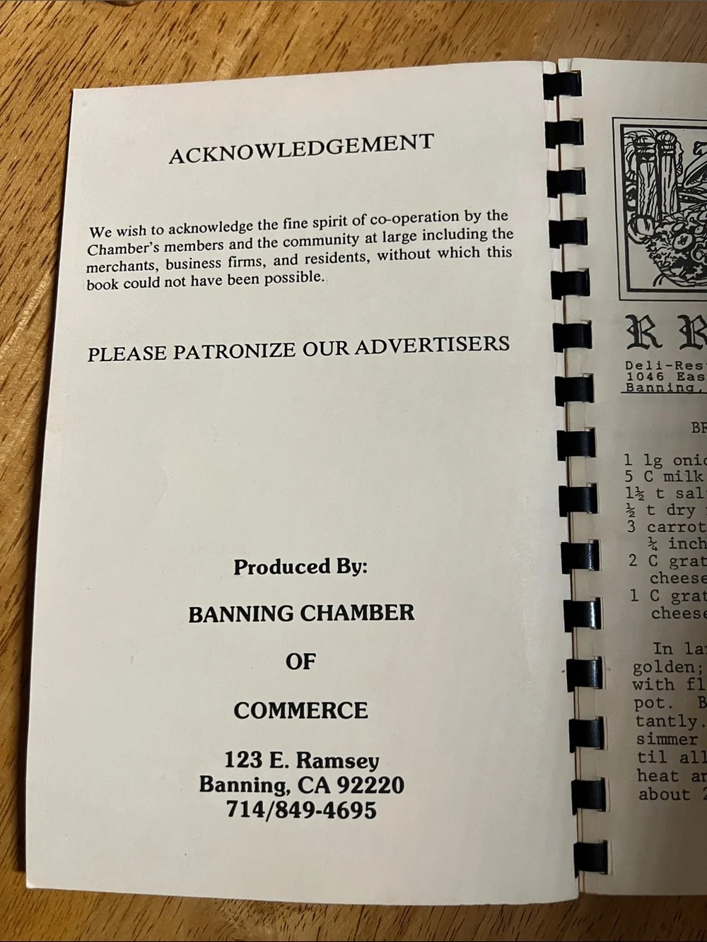 Vintage What’s Cooking Cookbook Banning, California